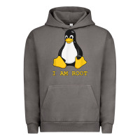 Pigment Tornado Linux Mascot Tux the Penguin I Am Root TShirt Men Women Kids Urban Hoodie - PixelFlow
