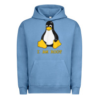 Pigment Pebble Blue Linux Mascot Tux the Penguin I Am Root TShirt Men Women Kids Urban Hoodie - PixelFlow