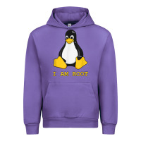Tulip Linux Mascot Tux the Penguin I Am Root TShirt Men Women Kids Urban Hoodie - PixelFlow