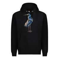 Black Louisiana Heron Premium Hoodie - LillyAllenDesigns