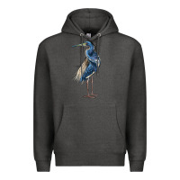 Charcoal Heather Louisiana Heron Premium Hoodie - LillyAllenDesigns