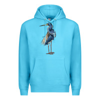 Ocean Blue Louisiana Heron Premium Hoodie - LillyAllenDesigns