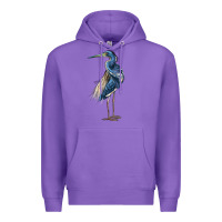 Purple Louisiana Heron Premium Hoodie - LillyAllenDesigns
