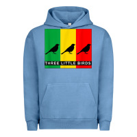 Pigment Pebble Blue THREE LITTLE BIRDS Urban Hoodie - PixelFlow