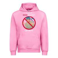 Fuchsia Pink i am a mom against cat boys Urban Hoodie - PixelFlow