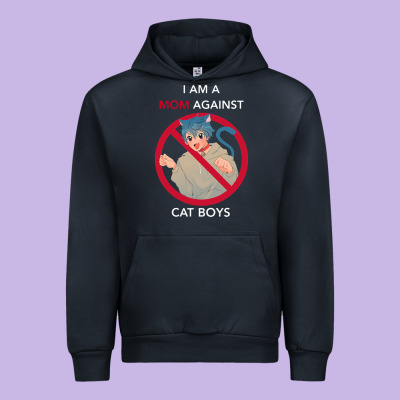 I Am A Mom Against Cat Boys Urban Hoodie Designed By Pixelflow