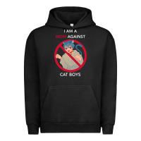 Pigment Black i am a mom against cat boys Urban Hoodie - PixelFlow