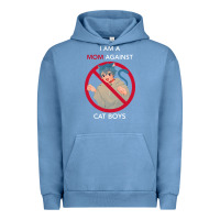 Pigment Pebble Blue i am a mom against cat boys Urban Hoodie - PixelFlow