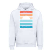 White DAYMAN NIGHTMAN - It's Always Sunny Urban Hoodie - PixelFlow