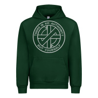 Forest Green Crass   There Is No  Authority But Yourself Classic Urban Hoodie - PixelFlow
