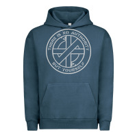 Pigment Midnight Navy Crass   There Is No  Authority But Yourself Classic Urban Hoodie - PixelFlow