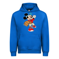 Cobalt micky-playing-baseball-cartoon-illustration-- Urban Hoodie - PixelFlow