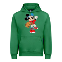Emerald micky-playing-baseball-cartoon-illustration-- Urban Hoodie - PixelFlow