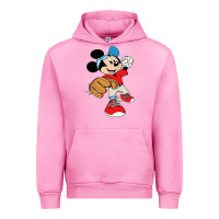 Fuchsia Pink micky-playing-baseball-cartoon-illustration-- Urban Hoodie - PixelFlow