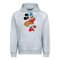 Heather Grey micky-playing-baseball-cartoon-illustration-- Urban Hoodie - PixelFlow