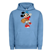 Pigment Pebble Blue micky-playing-baseball-cartoon-illustration-- Urban Hoodie - PixelFlow