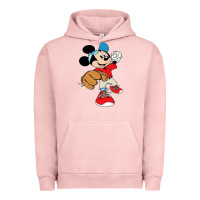 Pigment Salmon micky-playing-baseball-cartoon-illustration-- Urban Hoodie - PixelFlow