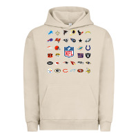 Pigment French Oak american football team collage    wall art Urban Hoodie - PixelFlow
