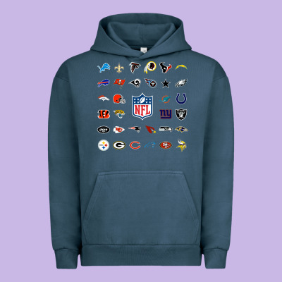 American Football Team Collage    Wall Art Urban Hoodie Designed By Pixelflow
