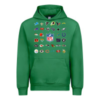 Emerald american football team collage    wall art Urban Hoodie - PixelFlow