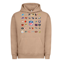 Pigment Burro american football team collage    wall art Urban Hoodie - PixelFlow