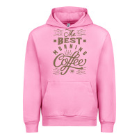 Fuchsia Pink The Best Morning Coffee Urban Hoodie - PixelFlow