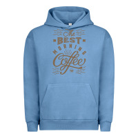 Pigment Pebble Blue The Best Morning Coffee Urban Hoodie - PixelFlow