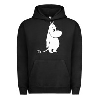 Pigment Black moomin character Urban Hoodie - PixelFlow