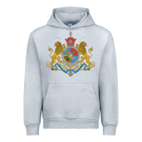Heather Grey Iran Coat of arms Flag souvenir Iranian Persian Urban Hoodie - PixelFlow