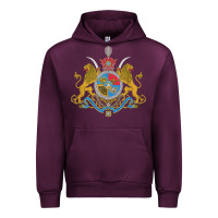 Mauve Wine Iran Coat of arms Flag souvenir Iranian Persian Urban Hoodie - PixelFlow