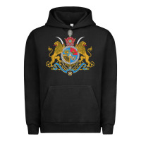 Pigment Black Iran Coat of arms Flag souvenir Iranian Persian Urban Hoodie - PixelFlow