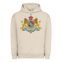 Pigment French Oak Iran Coat of arms Flag souvenir Iranian Persian Urban Hoodie - PixelFlow