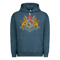 Pigment Midnight Navy Iran Coat of arms Flag souvenir Iranian Persian Urban Hoodie - PixelFlow