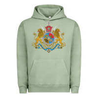 Pigment Oil Green Iran Coat of arms Flag souvenir Iranian Persian Urban Hoodie - PixelFlow