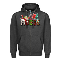 Charcoal Heather Christmas nurse Zipper Hoodie - AdoDesignShop