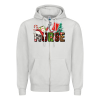 Dove Grey Christmas nurse Zipper Hoodie - AdoDesignShop