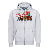 Heather Grey Christmas nurse Zipper Hoodie - AdoDesignShop