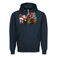 Navy Christmas nurse Zipper Hoodie - AdoDesignShop