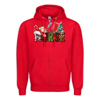 Red Christmas nurse Zipper Hoodie - AdoDesignShop