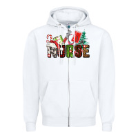 White Christmas nurse Zipper Hoodie - AdoDesignShop