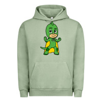 Pigment Oil Green gekko cat boy Urban Hoodie - PixelFlow