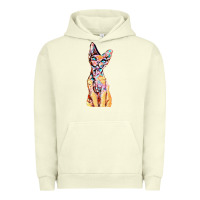Pigment Pistachio Colorful Cat Urban Hoodie - PixelFlow