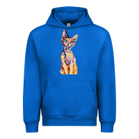 Cobalt Colorful Cat Urban Hoodie - PixelFlow