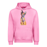 Fuchsia Pink Colorful Cat Urban Hoodie - PixelFlow