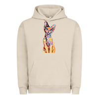 Pigment French Oak Colorful Cat Urban Hoodie - PixelFlow