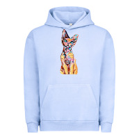 Pigment Grape Ice Colorful Cat Urban Hoodie - PixelFlow