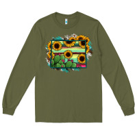 Army Green Wyoming Map Sunflower Cactus Serape Long Sleeve Tee - RanaPortraitStore