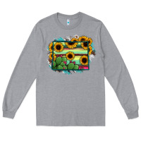 Heather Grey Wyoming Map Sunflower Cactus Serape Long Sleeve Tee - RanaPortraitStore