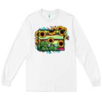 White Wyoming Map Sunflower Cactus Serape Long Sleeve Tee - RanaPortraitStore