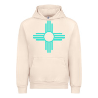 Sandshell New Mexico Zia Sun in Turquoise Blue Urban Hoodie - PixelFlow